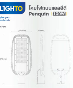 FX ST02 0100 65K LED Streetlight Penquin 100W 6500K 2 247x296