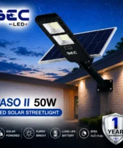 โคมไฟถนน led โซลาร์เซลล์ bec รุ่น paso ii ขนาด 50w